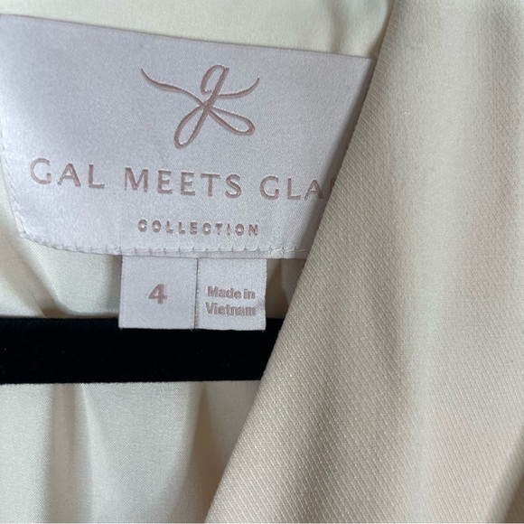 Gal Meets Glam Oatmeal Lydia Double Face Twist Short Sleeve Dress Women's Size 4 - Picture 4 of 9